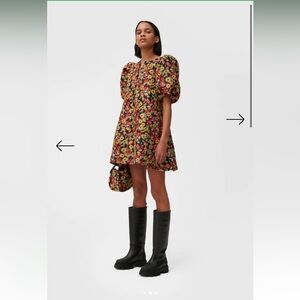 NWT GANNI 3D Jacquard A-shaped Zip Mini Dress